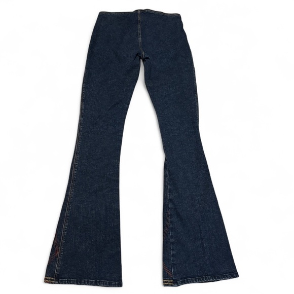 VTG y2k JNCO Flare Jeans Sz 5 Low Rise Star Embroidered Retro Rave Denim USA - Picture 2 of 10